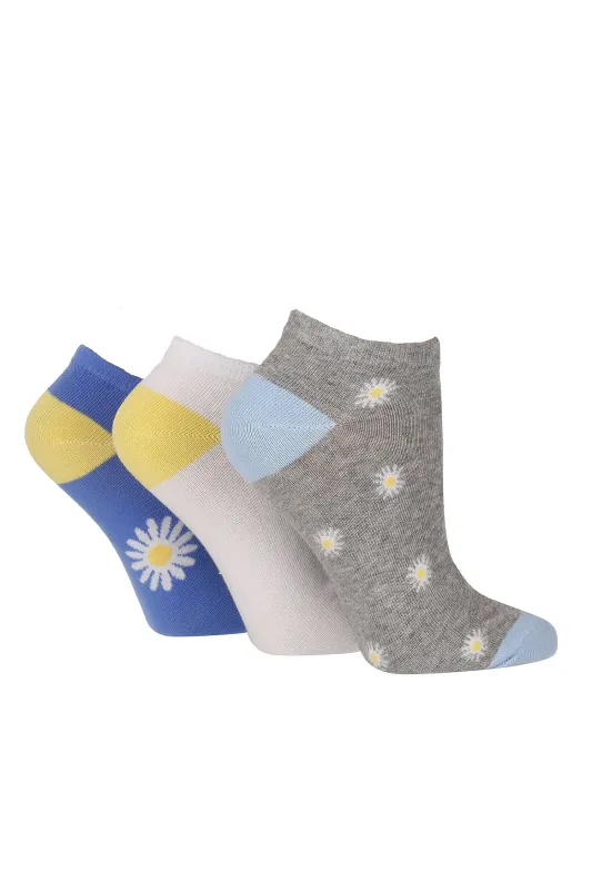 Women's Daisies Low Cut Socks - 3 pair pack sold by Sock Buy
