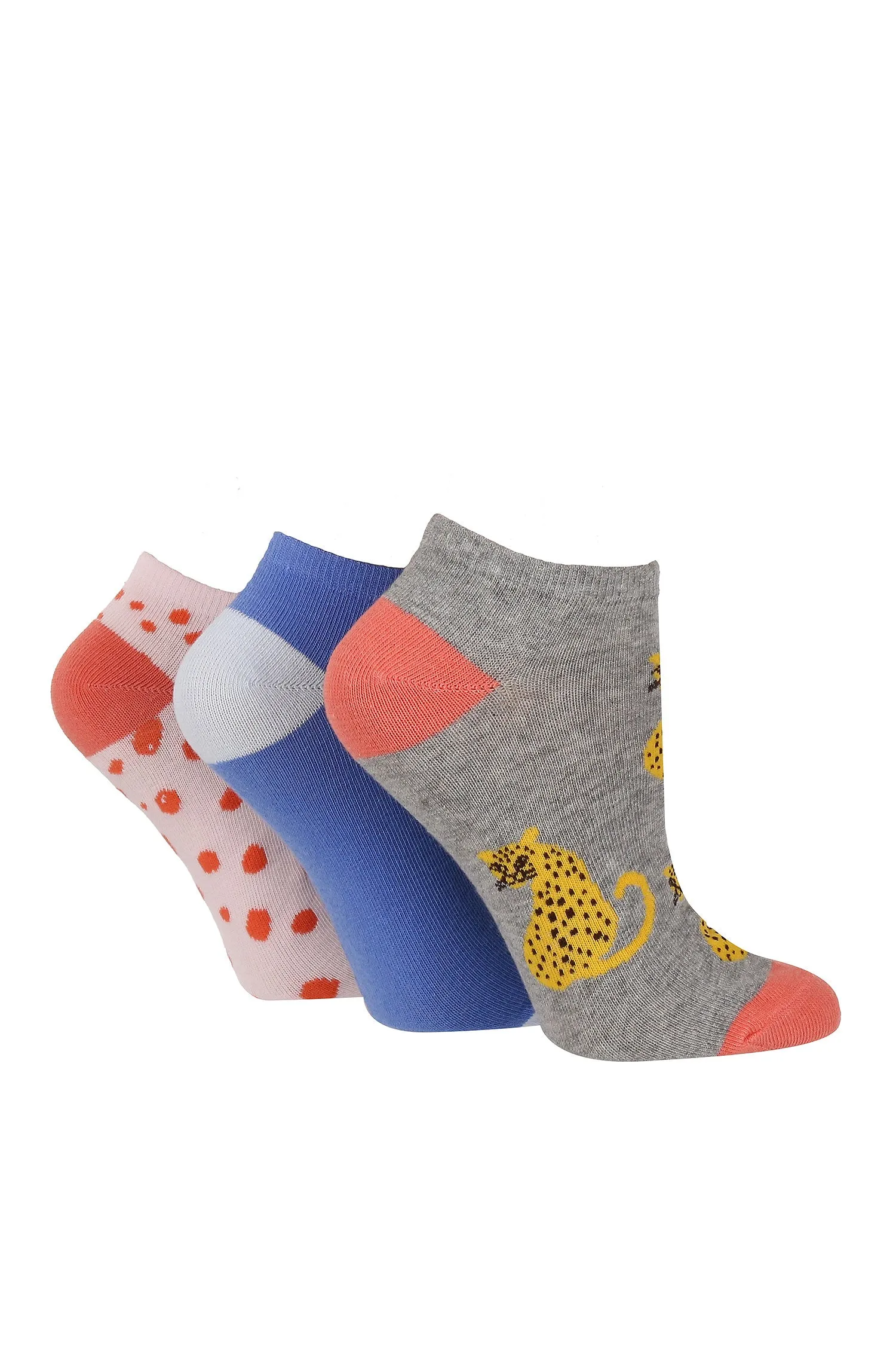 Women's Cheetah Low Cut Socks - 3 Pair Pack sold by Sock Buy