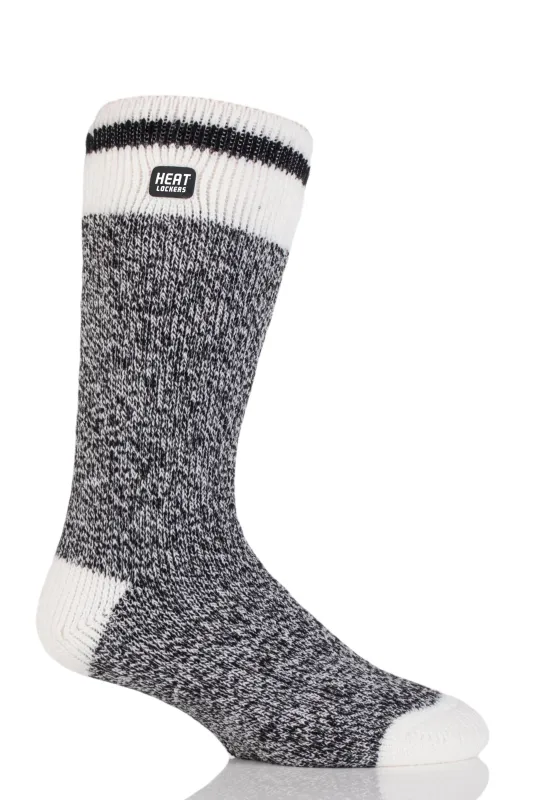 Men's WARMEST Heavy Weight Cream Block Twist Crew Sock sold by Sock Buy