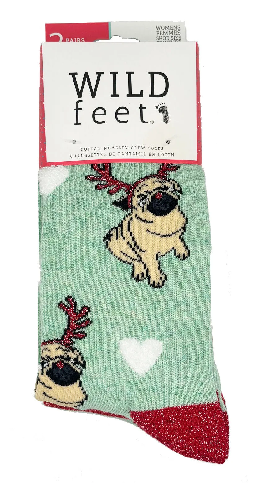 Women's Women's Reindeer Pug Crew Socks - 3 Pair Pack sold by Sock Buy product image thumbnail 2