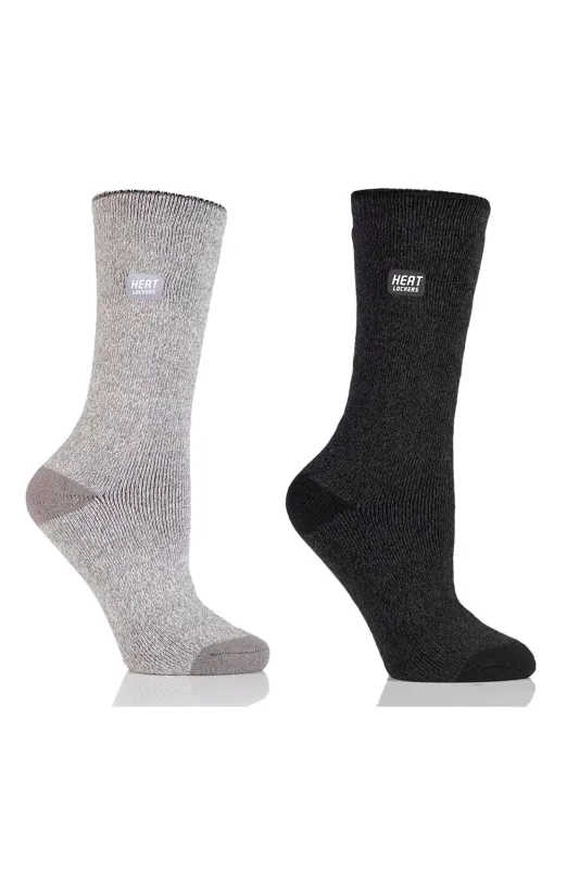 Women's WARMER Mid Weight Twist Crew Socks 2 pair pack sold by Sock Buy