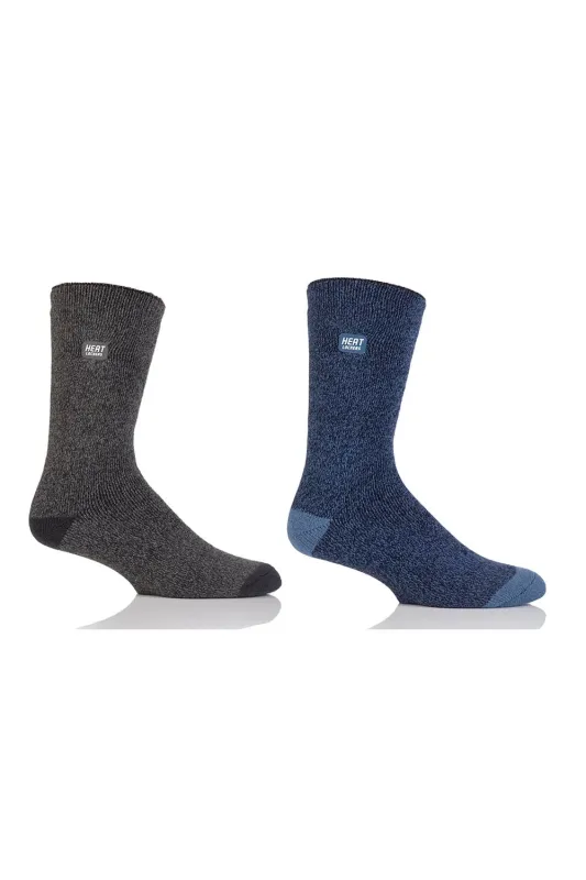 Men's WARMER Mid Weight Twist Crew Socks 2 pair pack sold by Sock Buy