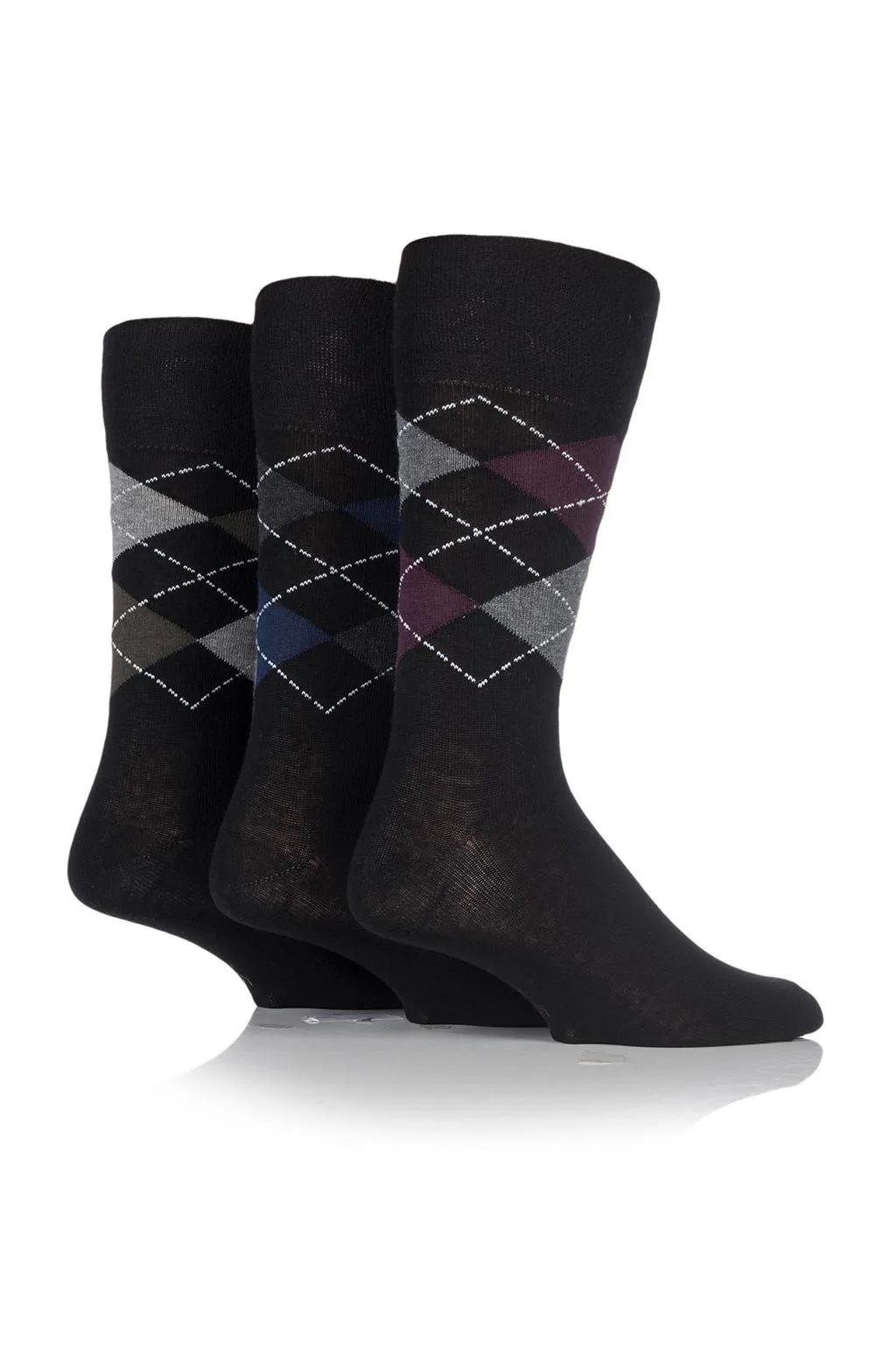 Men's Black Based Argyle Crew Sock sold by Sock Buy