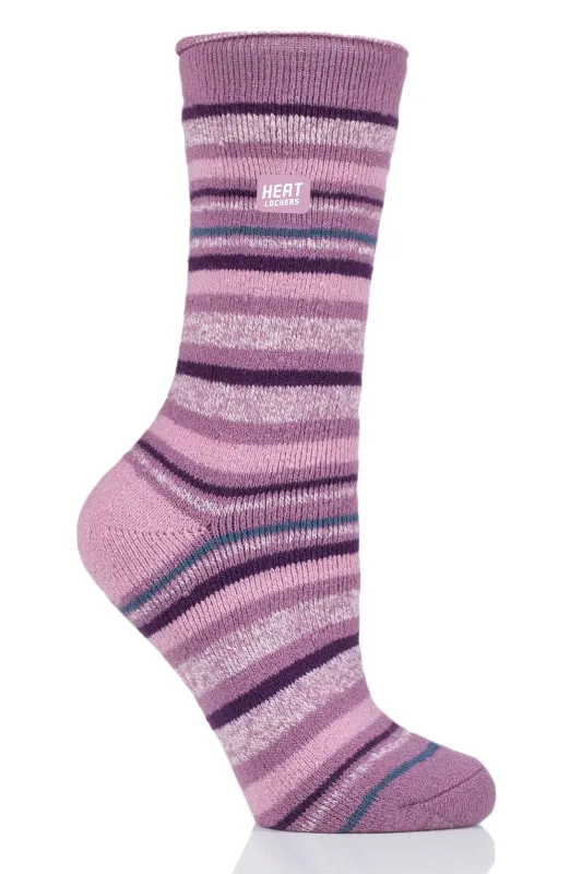 Women's WARMER Mid Weight Stripe Crew Sock sold by Sock Buy