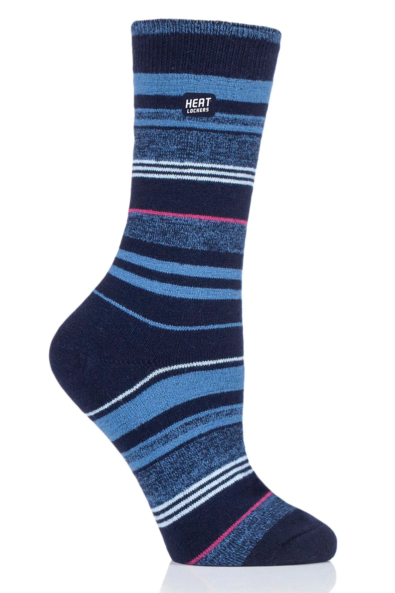 Women's WARM Light Weight Multi Stripe Crew Sock sold by Sock Buy