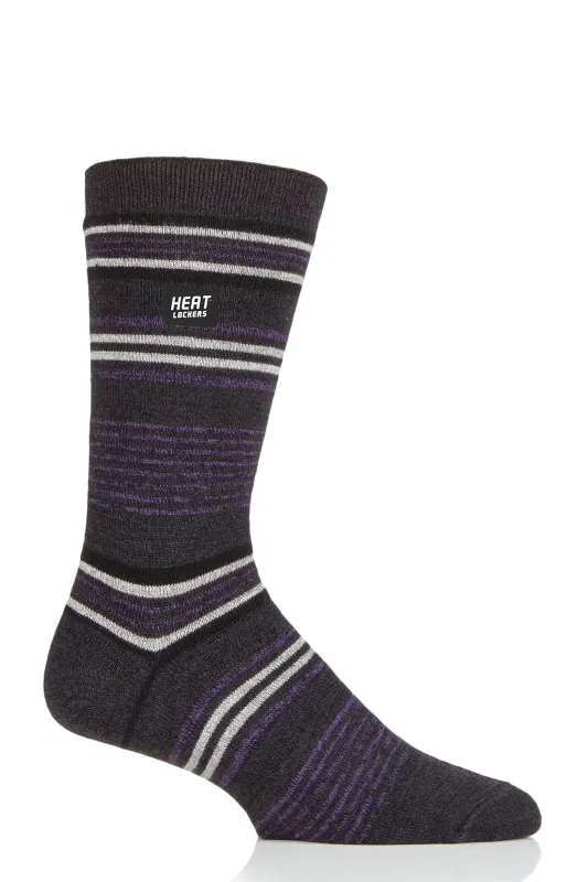 Men's WARM Light Weight Multi Stripe Crew Sock sold by Sock Buy