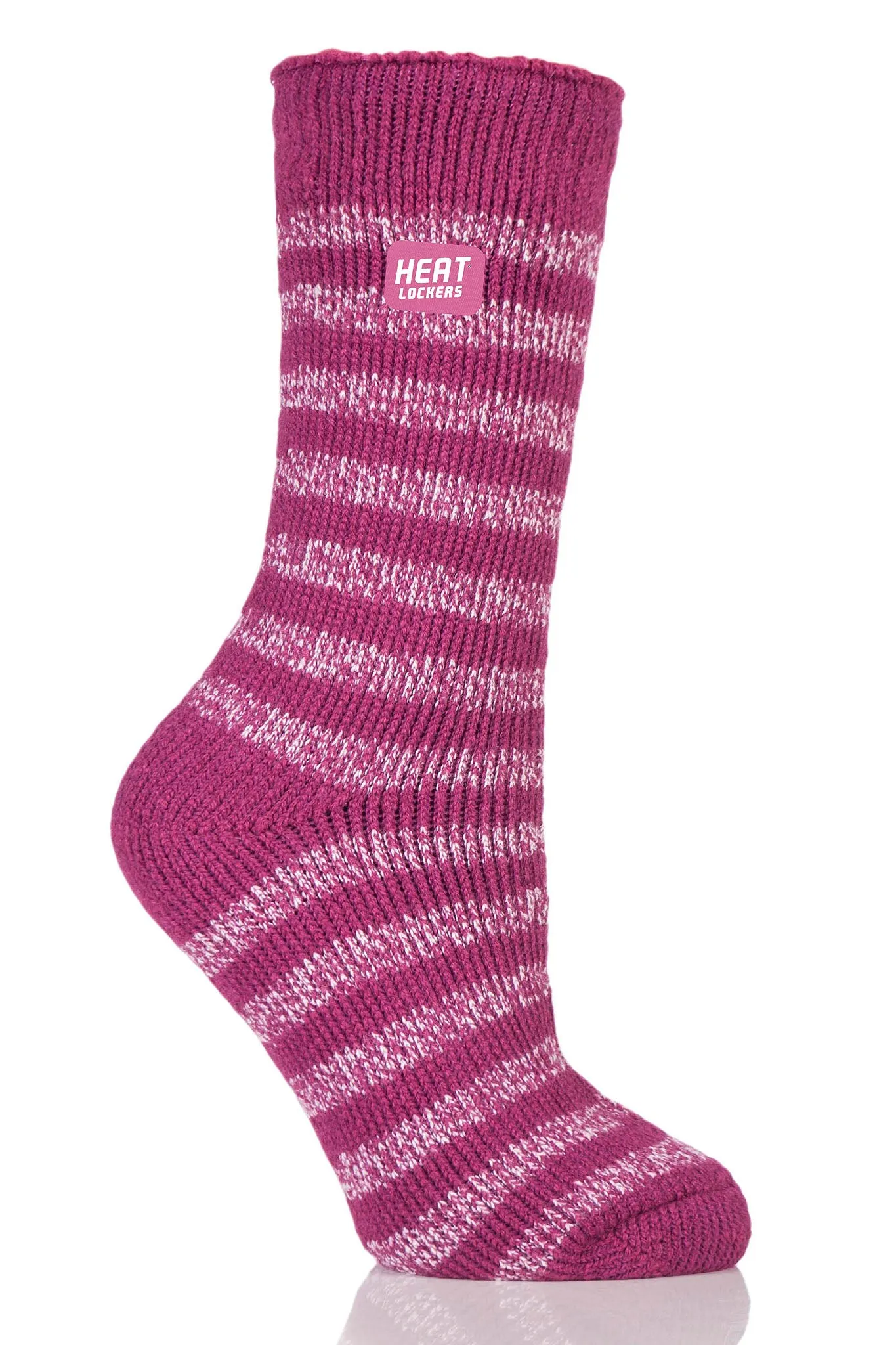 Women's WARMEST Heavy Weight Mono Twist Stripe Crew Sock sold by Sock Buy