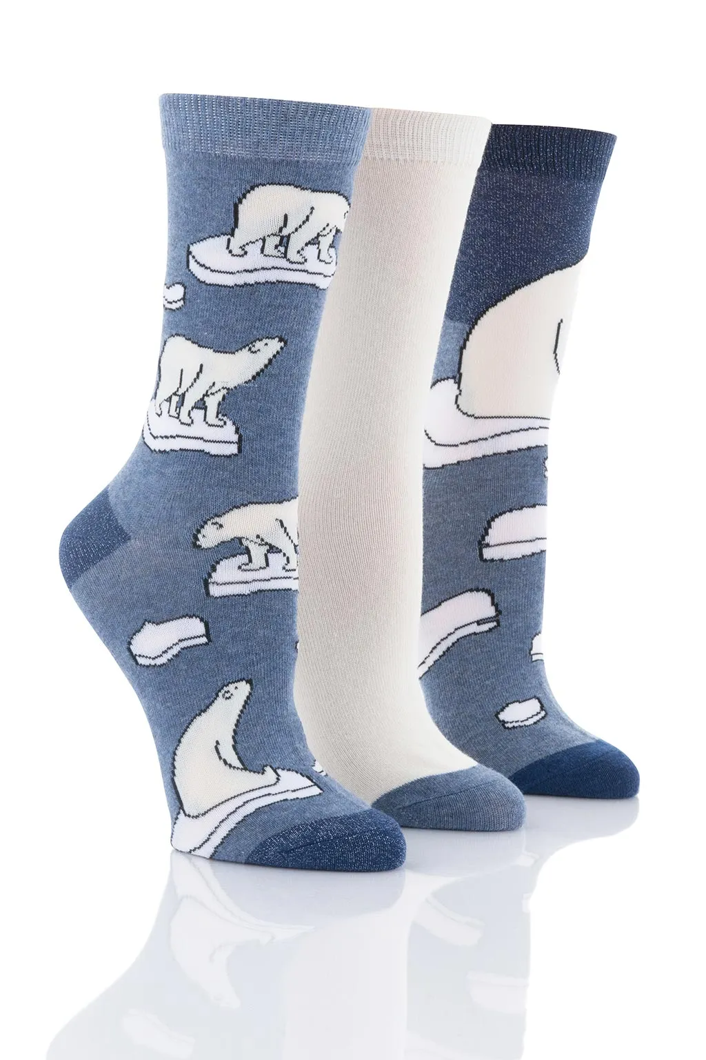 Ladies Polar Bear Socks - 3 Pair Pack sold by Sock Buy