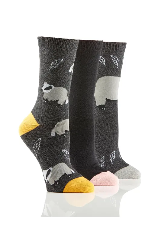Ladies Badger Socks - 3 Pair Pack sold by Sock Buy