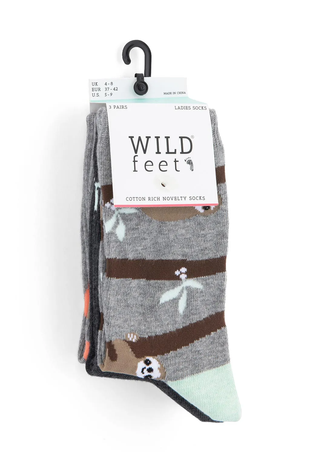 Ladies Sloth Socks - 3 Pair Pack sold by Sock Buy product image thumbnail 2