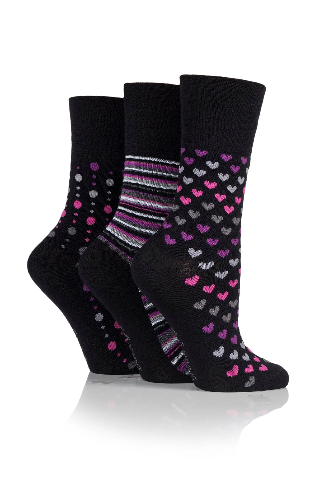Women's Viscose made from Bamboo Heart/Stripe/Dot Crew Sock sold by Sock Buy