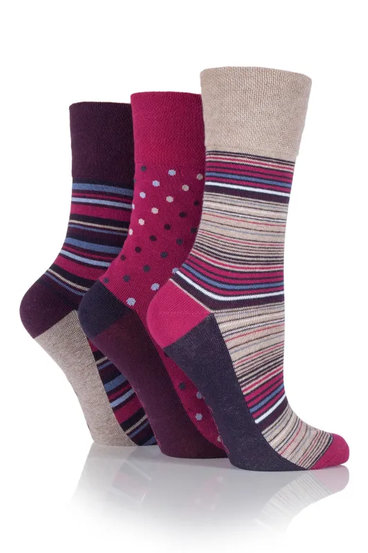 Women's Amy Stripe and Dot Crew Sock made by Sock Buy
