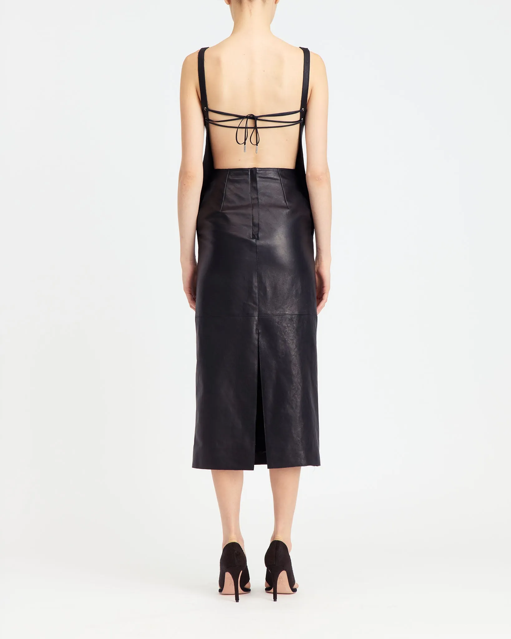 True Midi Dress in Leather sold by 16ARLINGTON product image thumbnail 4