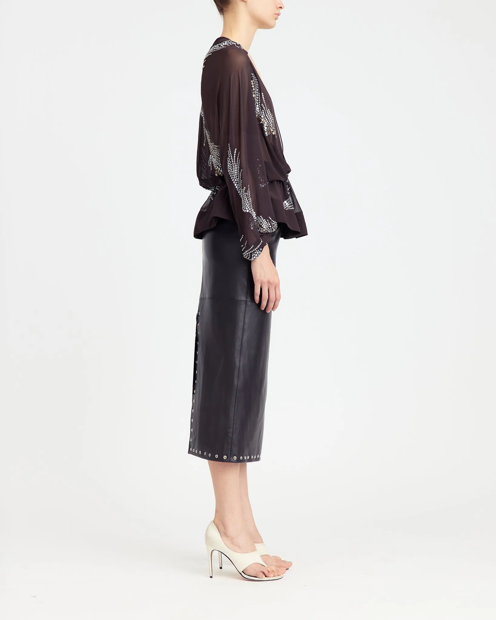 Lola Midi Skirt in Leather sold by 16ARLINGTON product image thumbnail 3