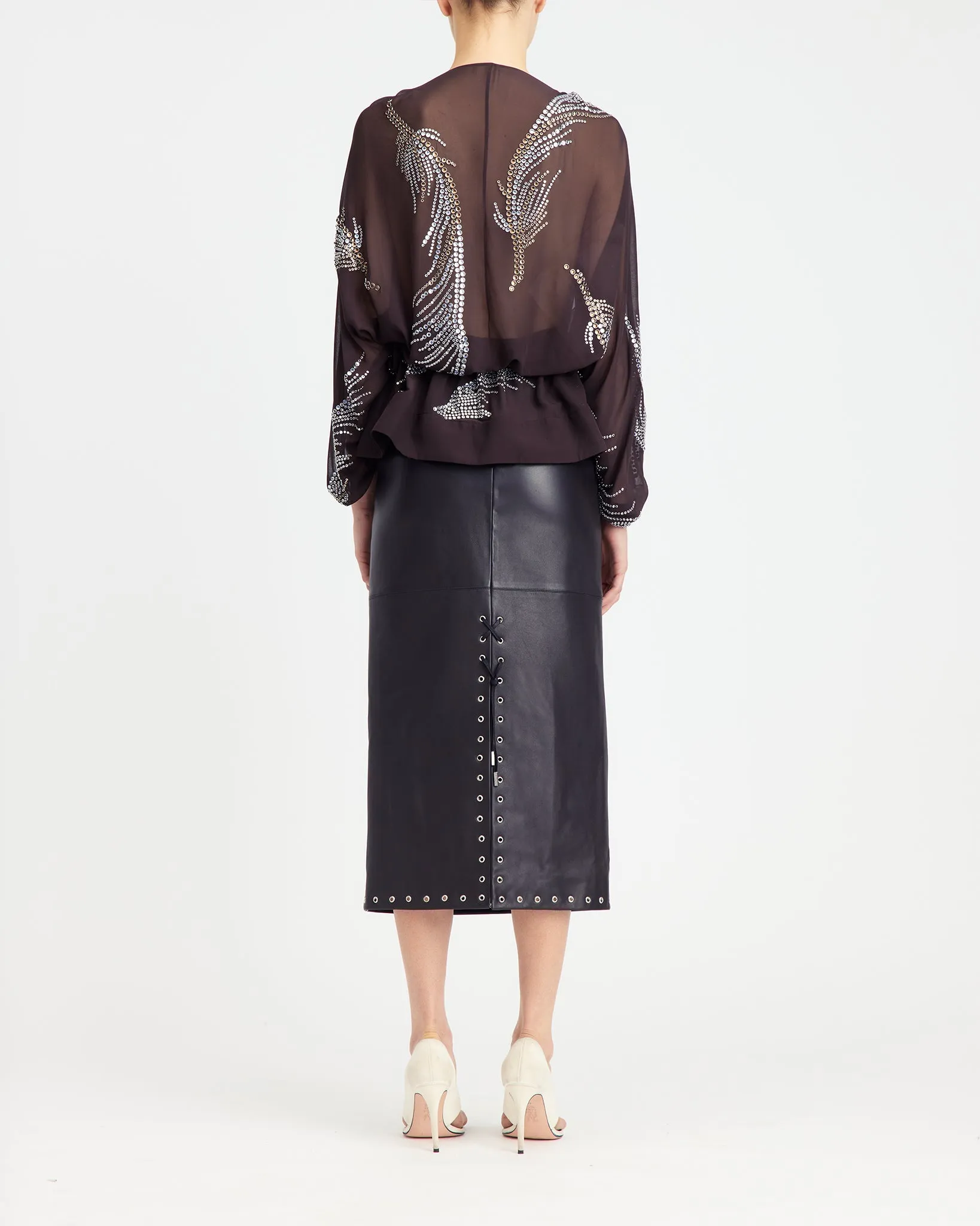 Lola Midi Skirt in Leather sold by 16ARLINGTON product image thumbnail 4