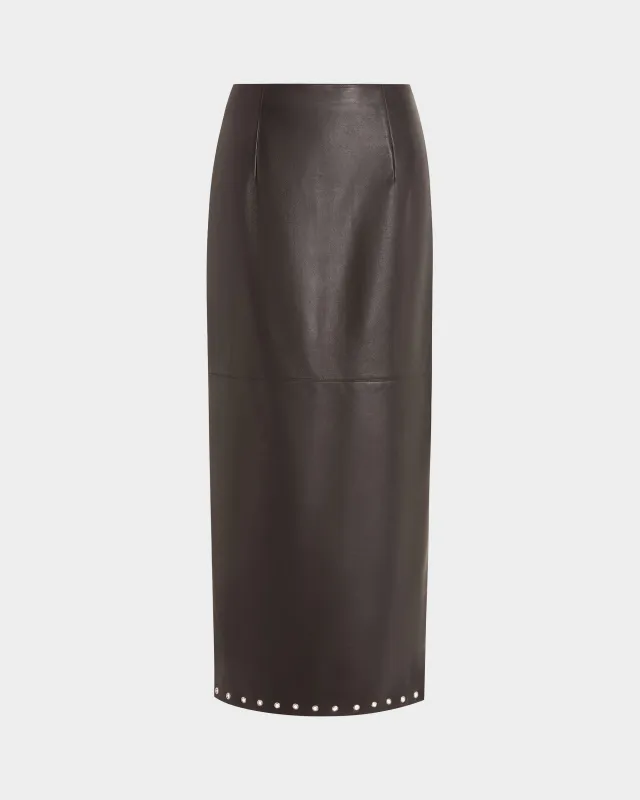Lola Midi Skirt in Leather sold by 16ARLINGTON