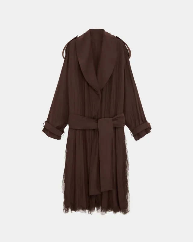 Tawny Coat in Satin made by 16ARLINGTON