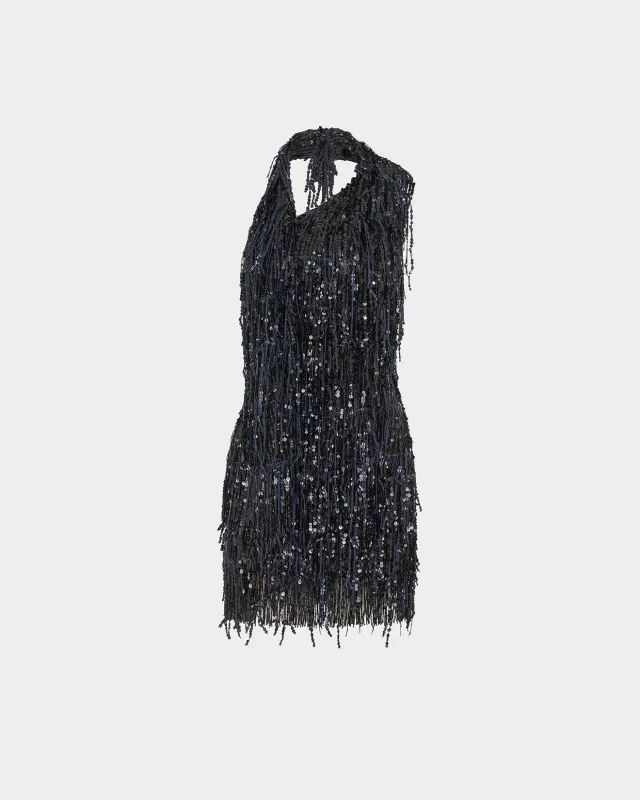 Roia Mini Dress in Fringe Sequin made by 16ARLINGTON