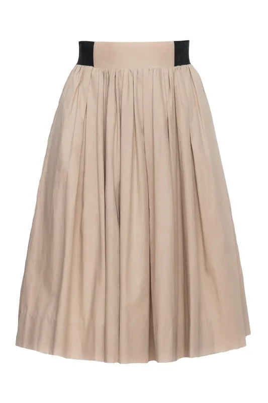 ELASTIC ENGINEERED COTTON SKIRT - LISA - BEIGE sold by Room 502