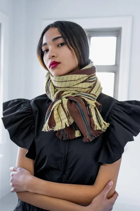 THE TRAVEL SCARF | HAND WOVEN COTTON | MODEL B | VANILLA sold by Room 502