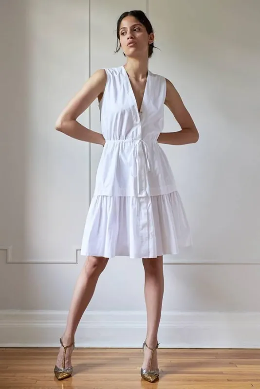 DRAWSTRING DRESS MODEL 1 VERONICA WHITE sold by Room 502