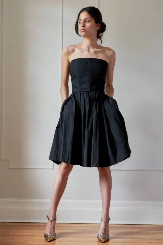 COTTON STRAPLESS DRESS MODEL 3 - RULA - BLACK sold by Room 502