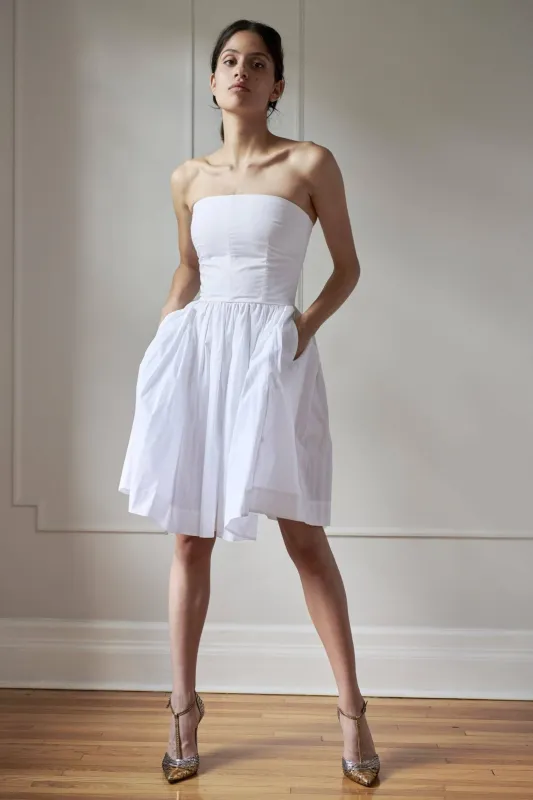 COTTON STRAPLESS DRESS MODEL 3 - RULA - WHITE sold by Room 502