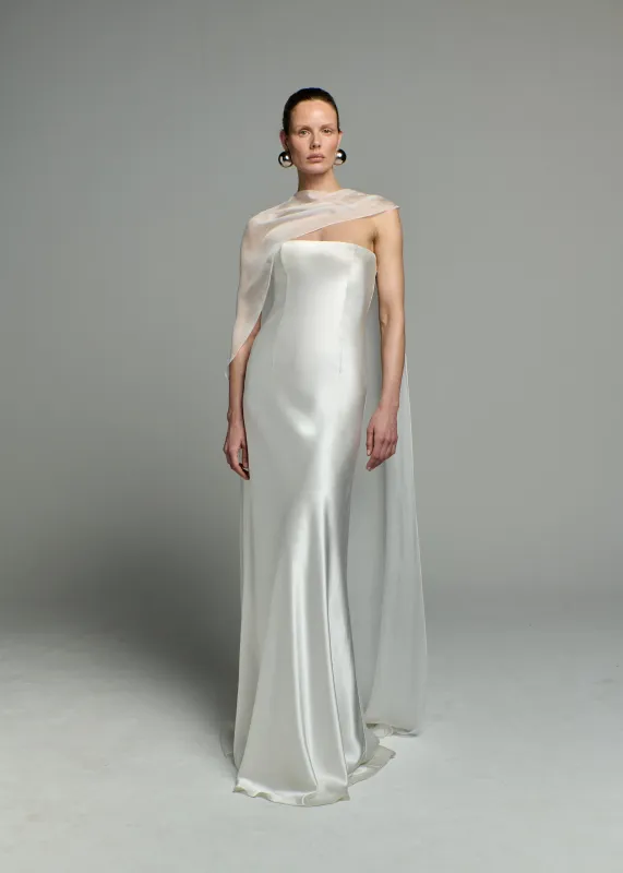 STYLE 157 // ASYMMETRIC CHIFFON CAPE sold by THE OWN STUDIO