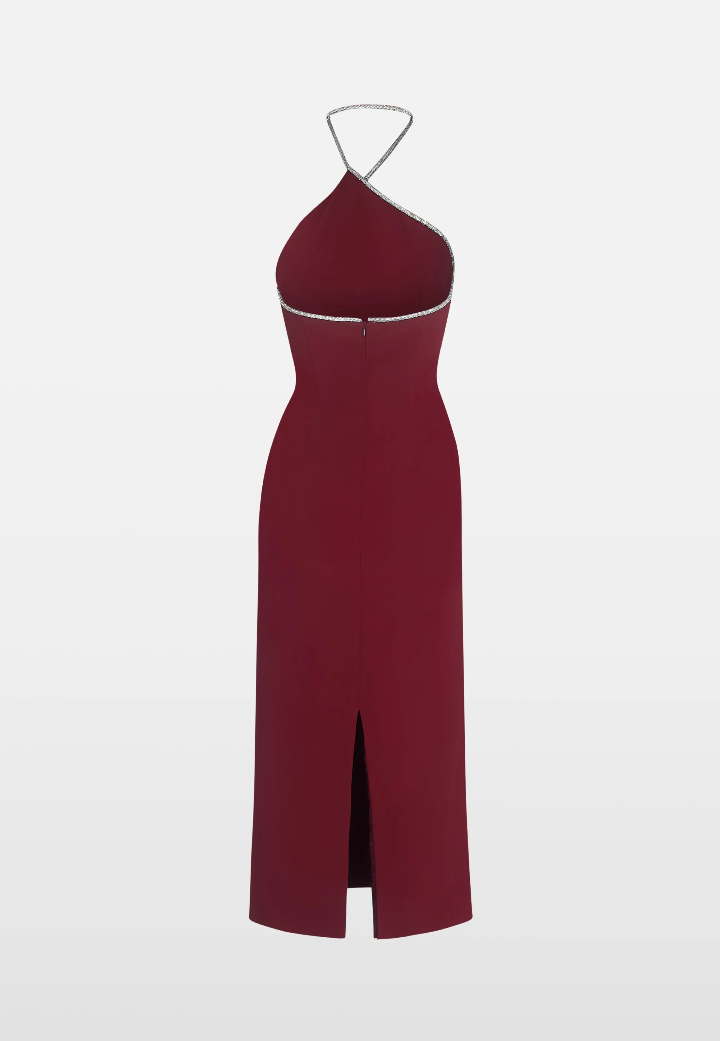 THE WHEN IN DOUBT ASYMMETRIC HALTER IN BURGUNDY sold by THE OWN STUDIO product image thumbnail 4