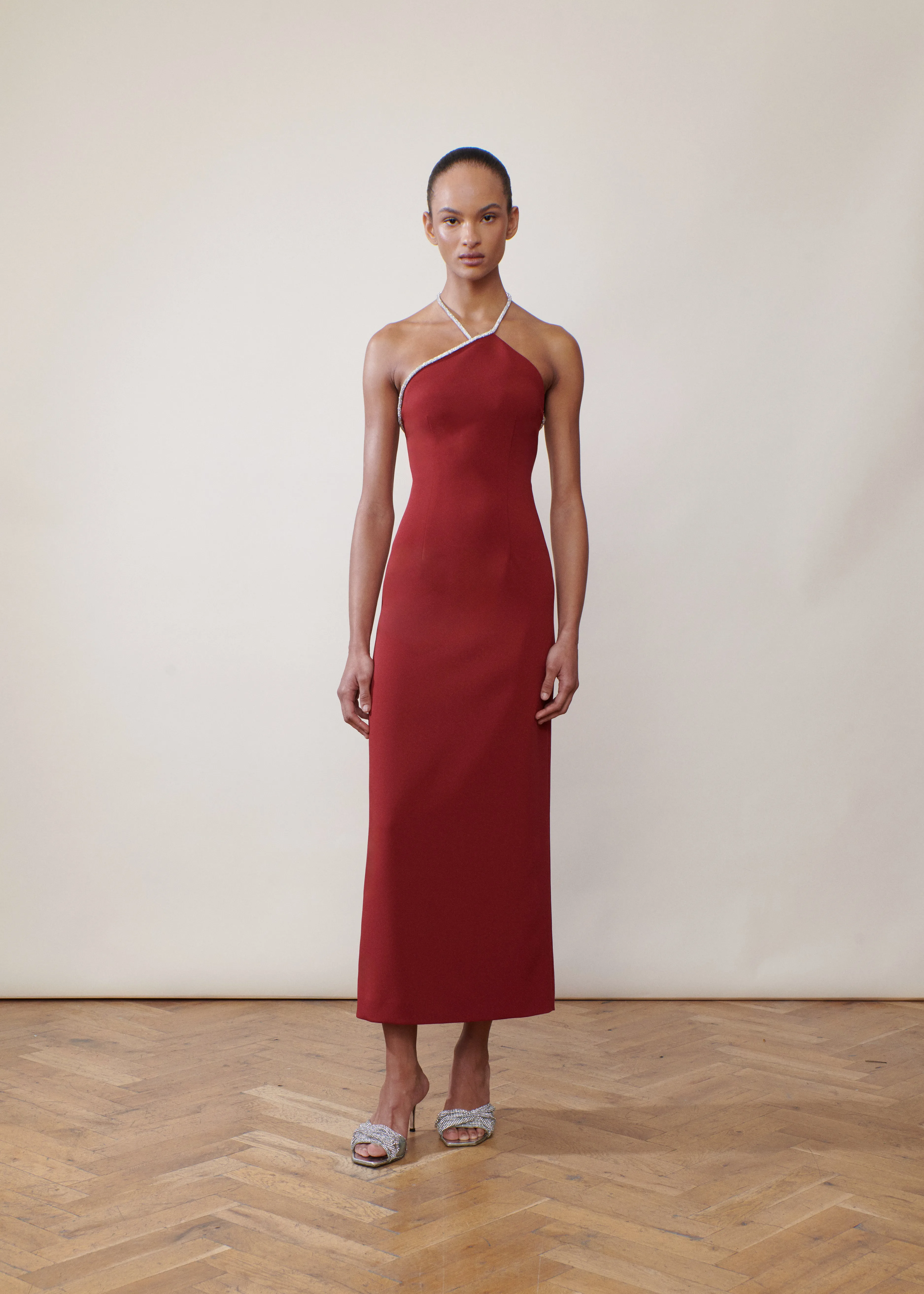 THE WHEN IN DOUBT ASYMMETRIC HALTER IN BURGUNDY sold by THE OWN STUDIO product image thumbnail 3