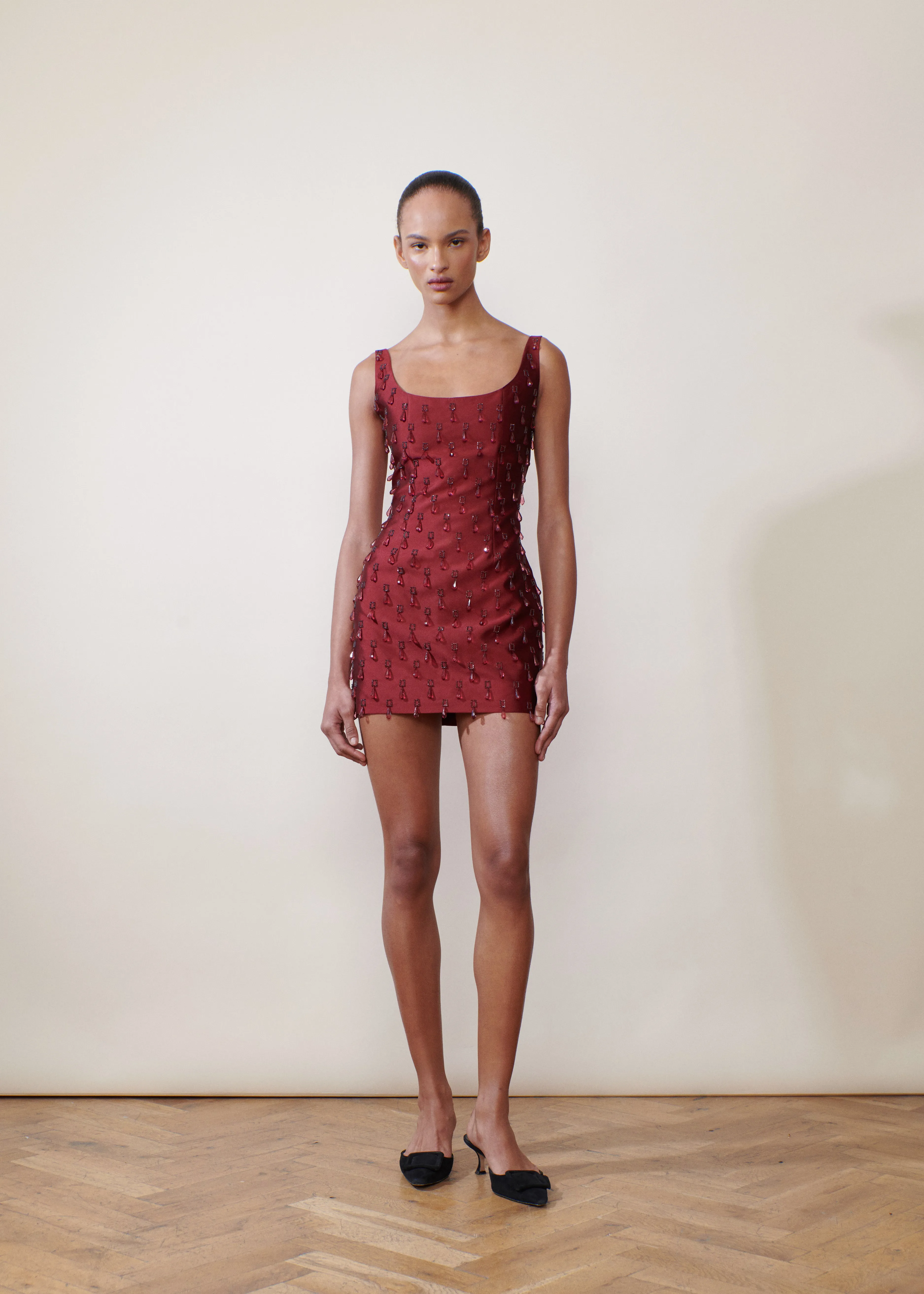 A DROP MORE DRESS IN BURGUNDY sold by THE OWN STUDIO product image thumbnail 4