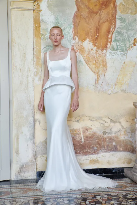 STYLE 143 // SILK SATIN AND ORGANZA SKIRT sold by THE OWN STUDIO