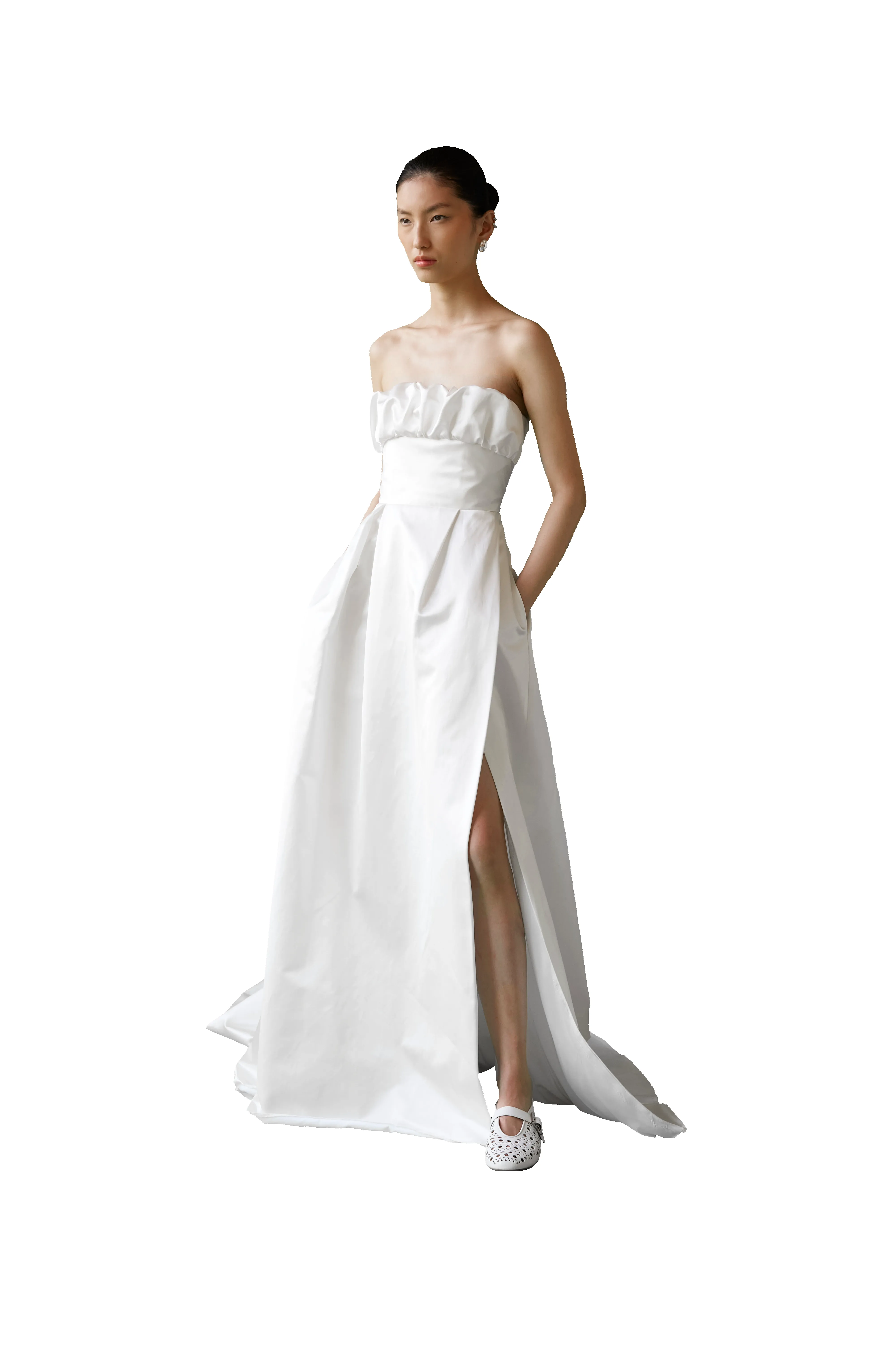 STYLE 139 // DUCHESSE SATIN GOWN WITH WRAP SKIRT sold by THE OWN STUDIO product image thumbnail 5