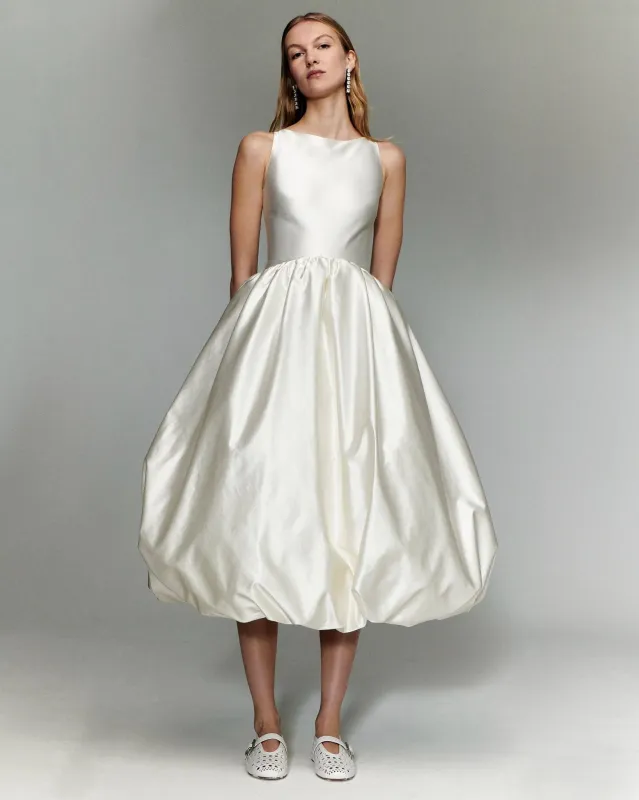 STYLE 115 // DUCHESSE SATIN BUBBLE HEM IN IVORY made by THE OWN STUDIO