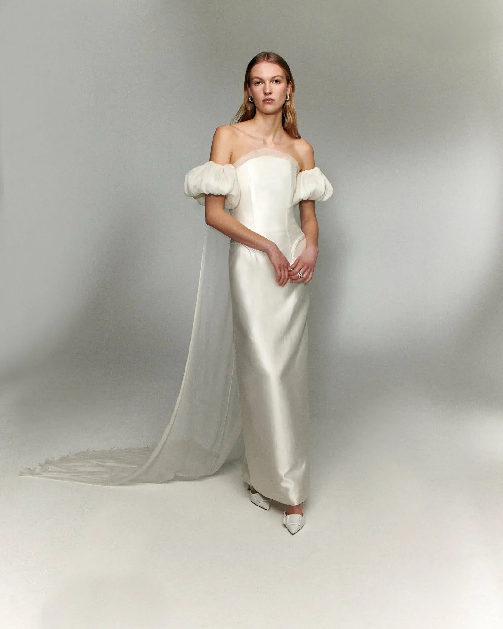 STYLE 105 // SILK ORGANZA AND CHIFFON CAPE sold by THE OWN STUDIO product image thumbnail 2