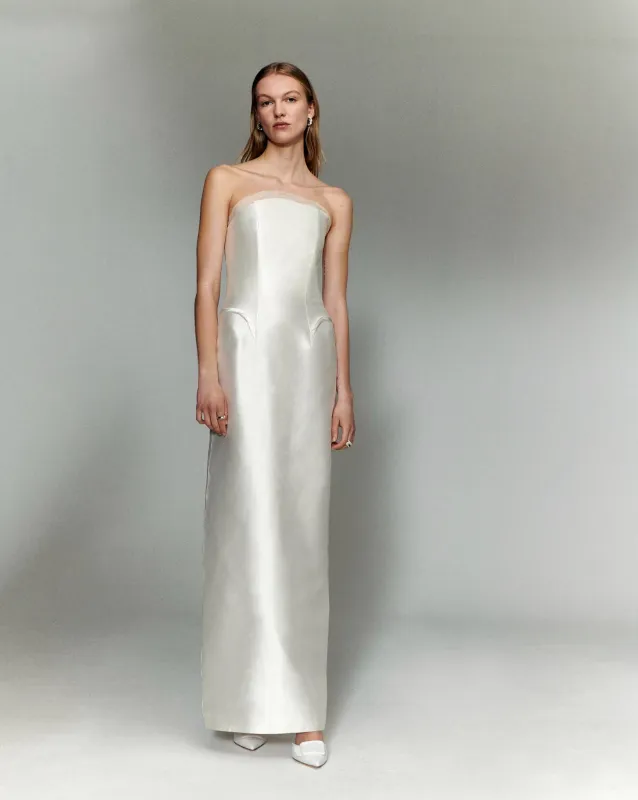 STYLE 118 // CRESCENT STRAPLESS SILK MIKADO GOWN made by THE OWN STUDIO
