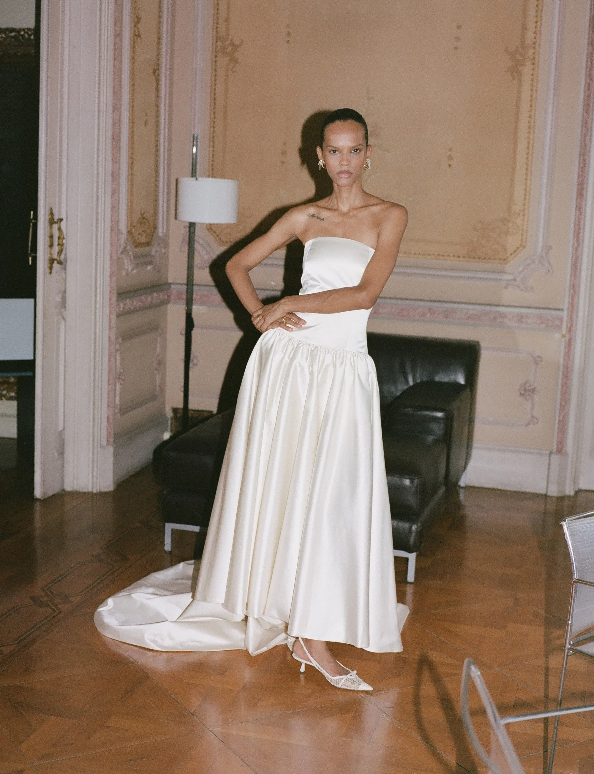 STYLE 093 // DUCHESSE SATIN ANKLE LENGTH DROP WAIST GOWN sold by THE OWN STUDIO product image thumbnail 5