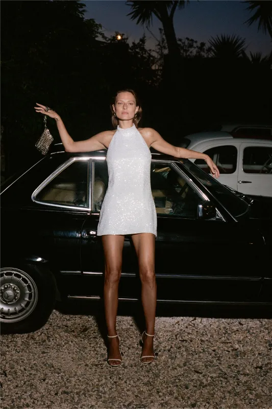 STYLE 073 // SEQUIN HALTER MINI sold by THE OWN STUDIO