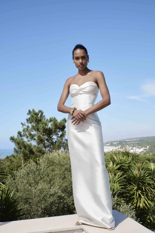 STYLE 053 // STRAPLESS SILK MIKADO COLUMN GOWN sold by THE OWN STUDIO