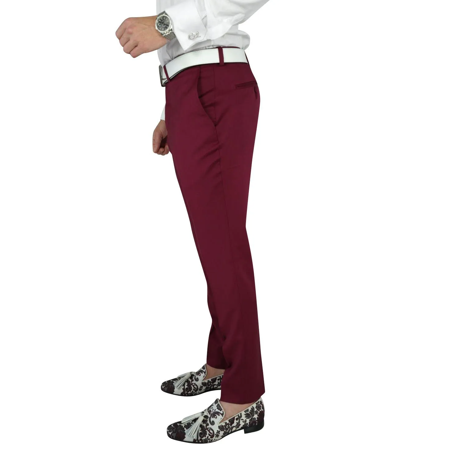 Burgundy Trousers @ The Vault sold by Sebastian Cruz Couture product image thumbnail 3