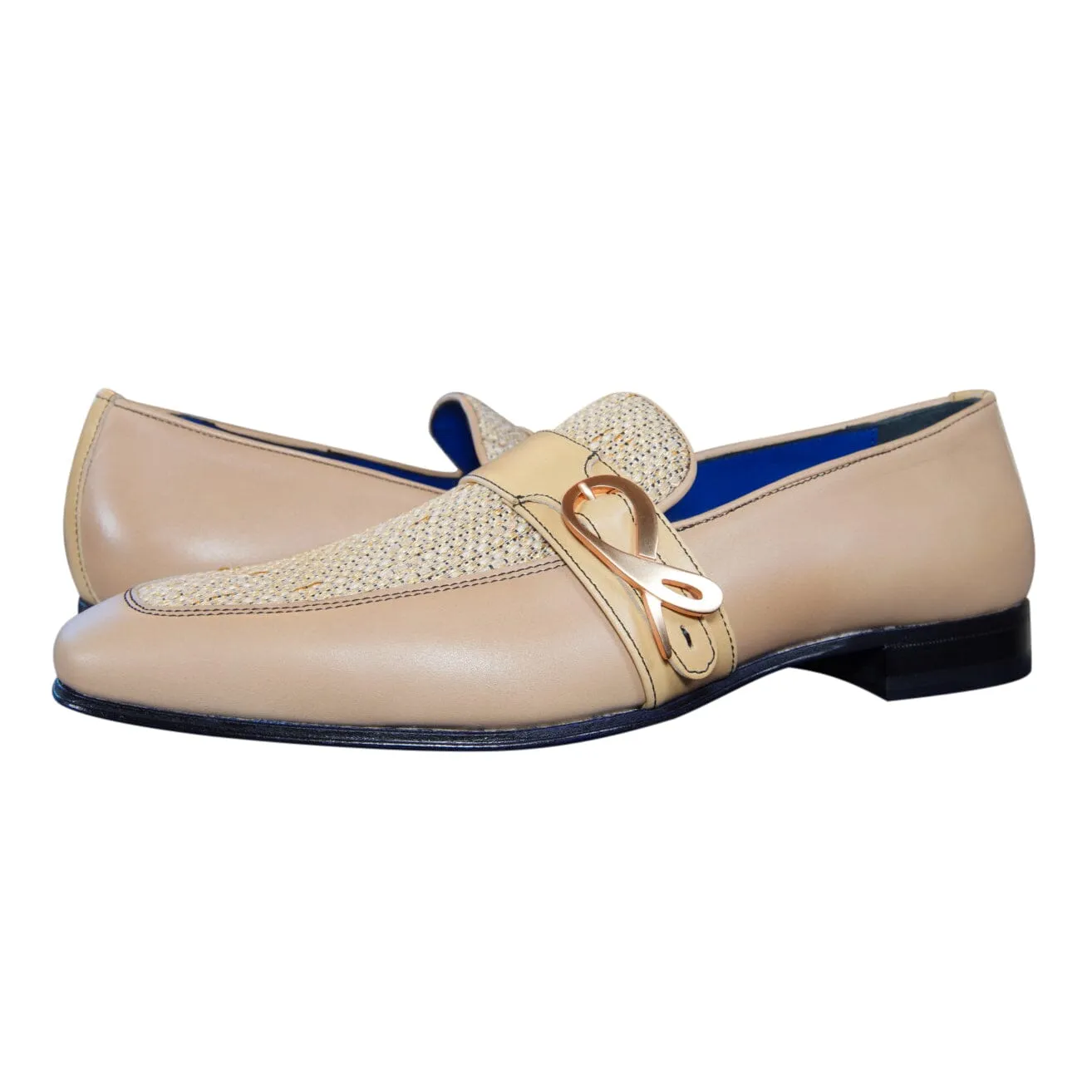 Tan Cestino Monk Rose Gold Loafer @ The Vault sold by Sebastian Cruz Couture product image thumbnail 3