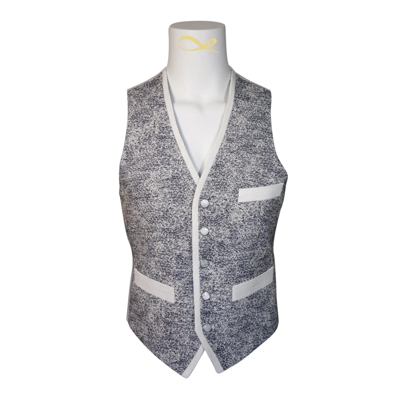 Vintage Blu Grano Ciottoli Waistcoat sold by Sebastian Cruz Couture product image thumbnail 3