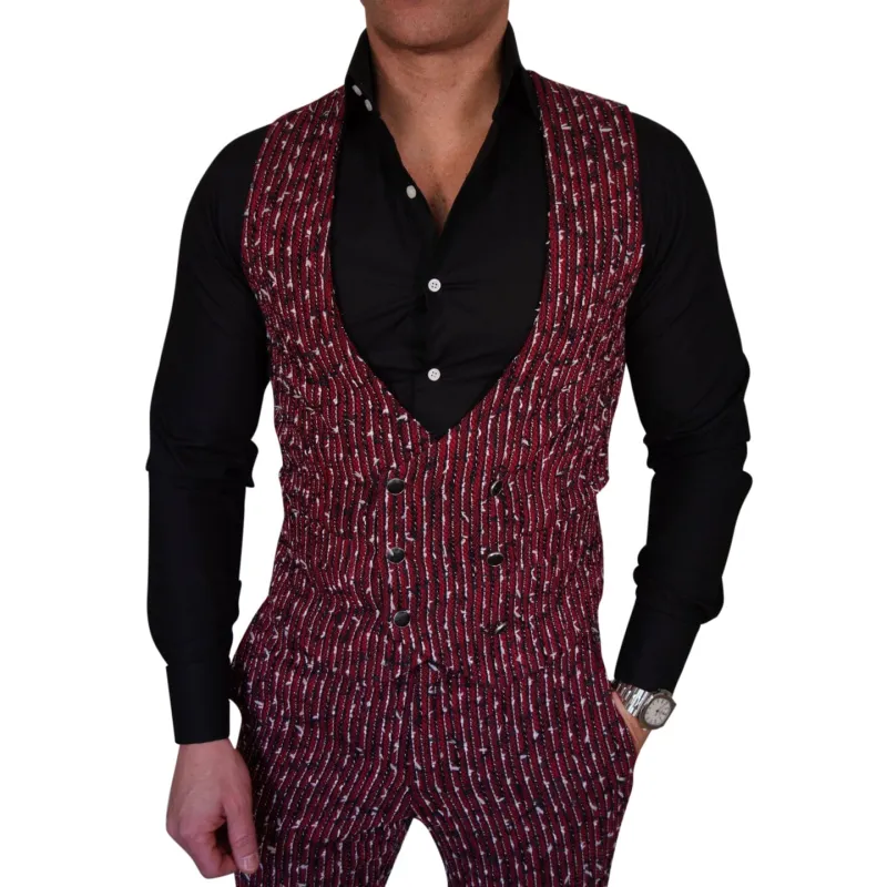 Ruby Boucle Naked Ciottoli Waistcoat sold by Sebastian Cruz Couture