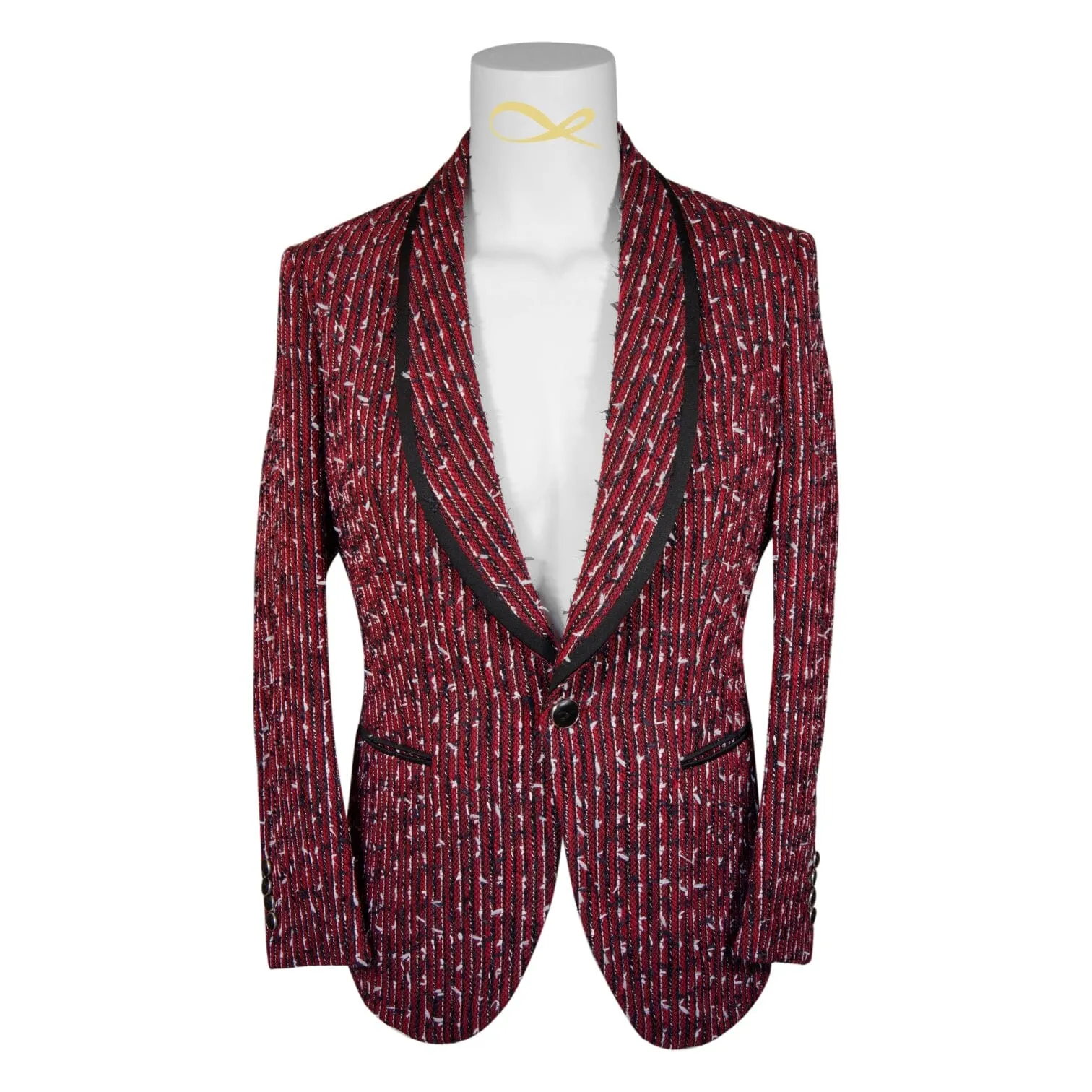 Ruby Boucle Smoking Jacket sold by Sebastian Cruz Couture product image thumbnail 3