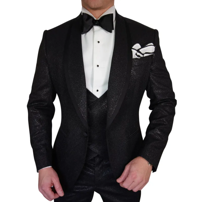 Onyx Lustro Dinner Jacket sold by Sebastian Cruz Couture