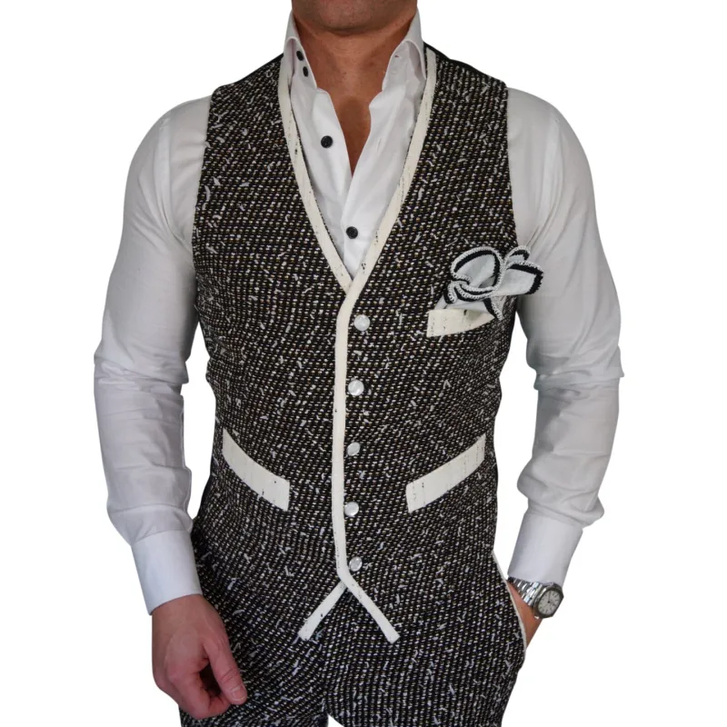 Tourmaline Boucle Ciottoli Waistcoat sold by Sebastian Cruz Couture