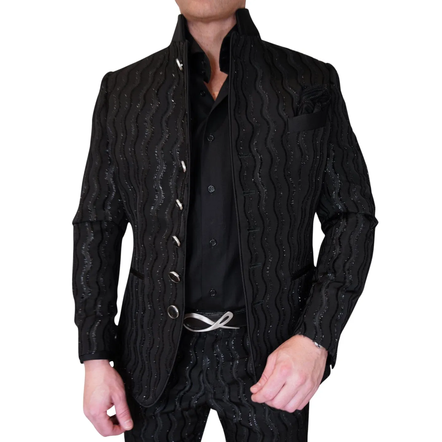 Rippled Inox Mandani Jacket sold by Sebastian Cruz Couture product image thumbnail 3