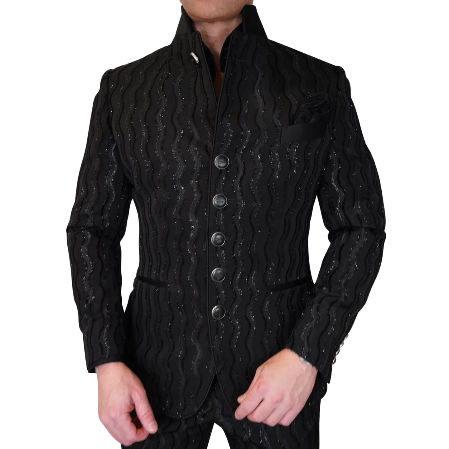 Rippled Inox Mandani Jacket sold by Sebastian Cruz Couture
