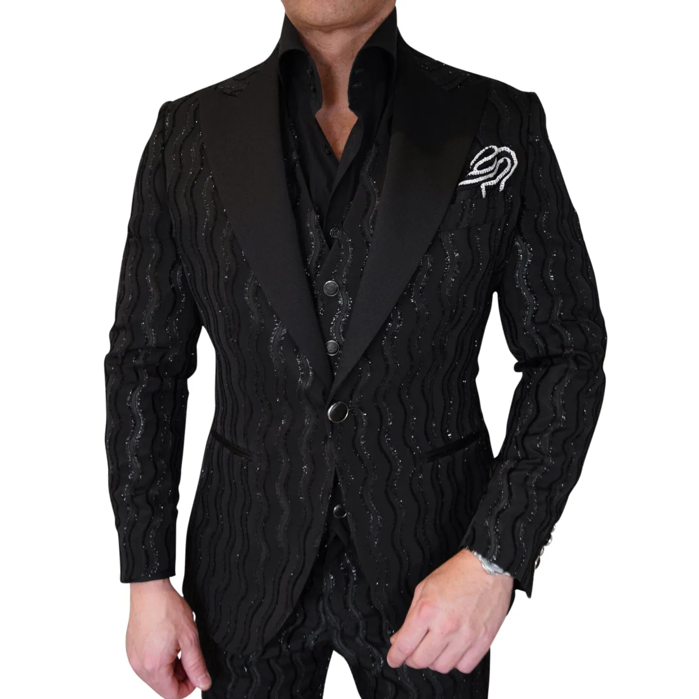 Rippled Inox Jacket sold by Sebastian Cruz Couture