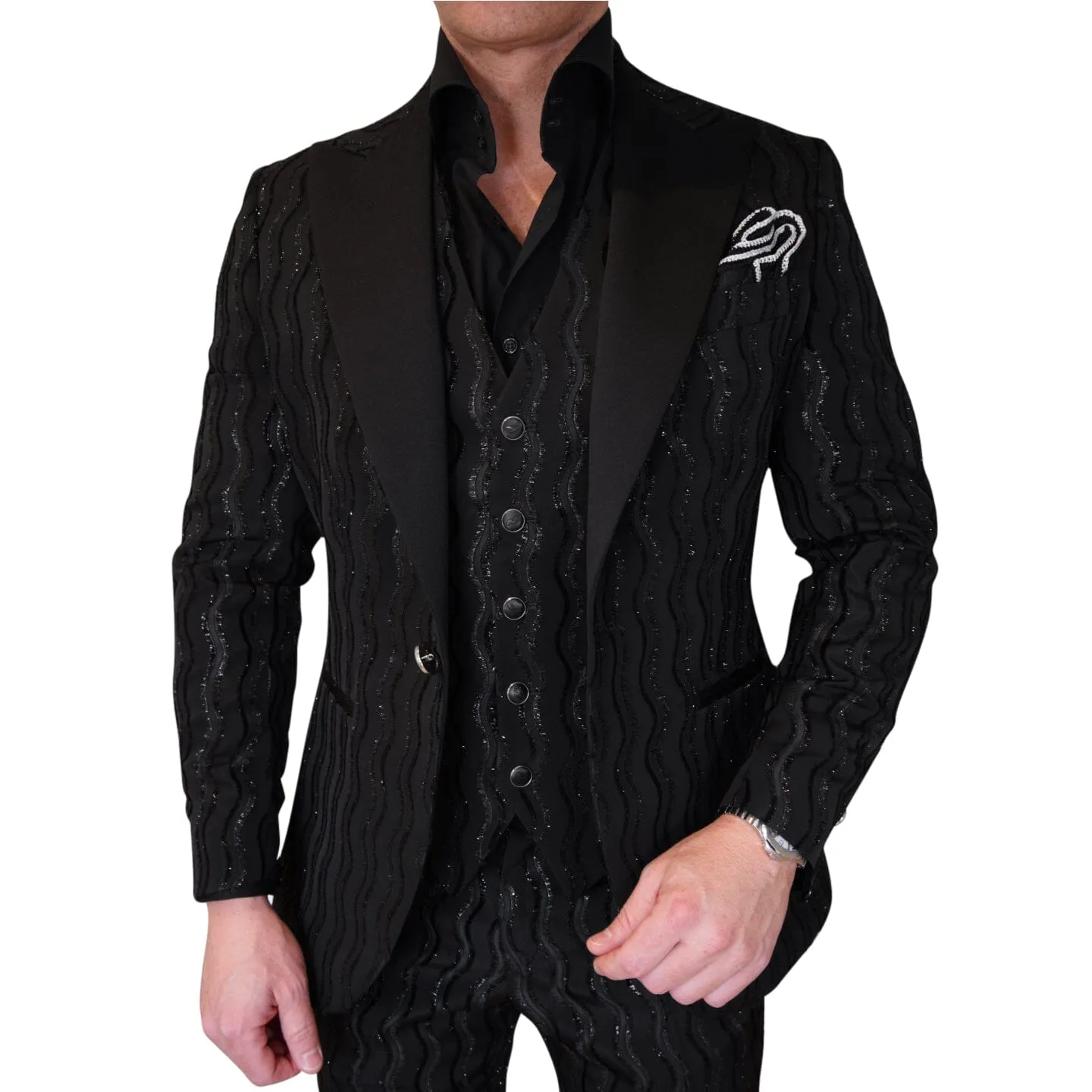 Rippled Inox Jacket sold by Sebastian Cruz Couture product image thumbnail 3